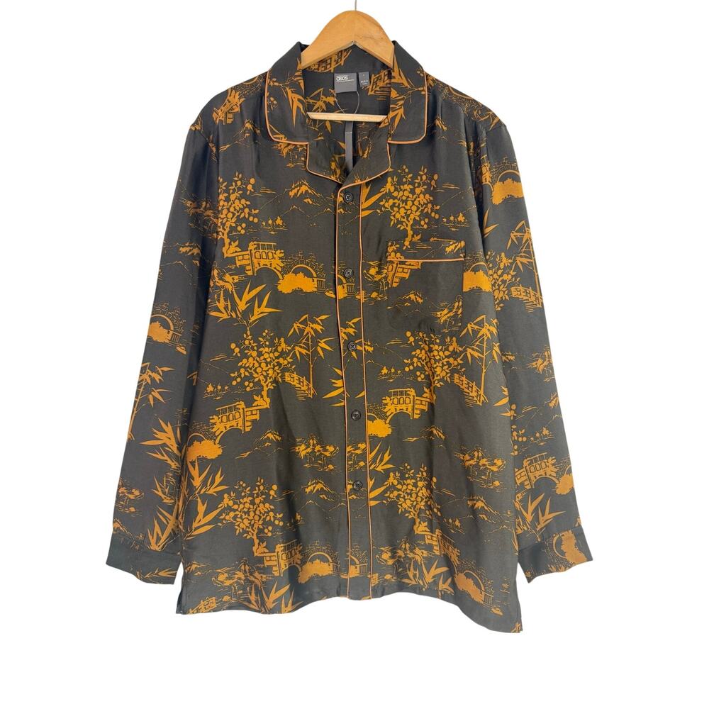 ASOS Pajama Nightshirt Dress Women’s L NWT Asian Print Button Front